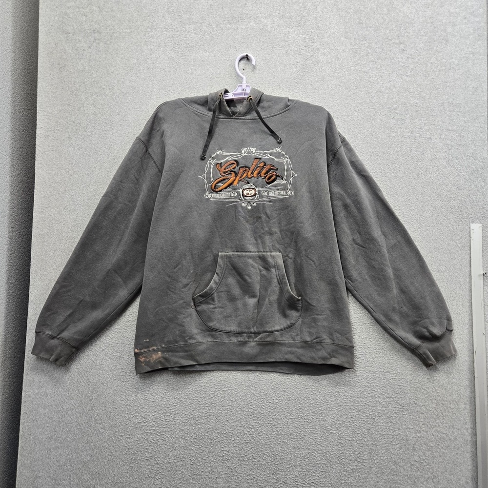 VINTAGE Split Skateboarding Men Hoodie XL Distressed Embroidered Logo Grunge Y2K